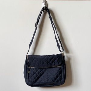 Travelon black quilted anti theft cross body travel purse bag